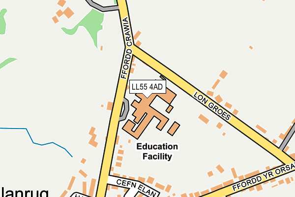 LL55 4AD map - OS OpenMap – Local (Ordnance Survey)