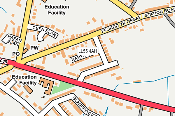 LL55 4AH map - OS OpenMap – Local (Ordnance Survey)
