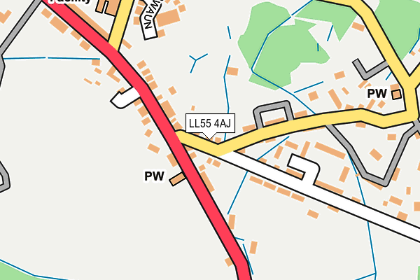 LL55 4AJ map - OS OpenMap – Local (Ordnance Survey)