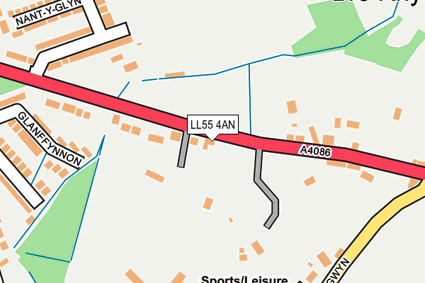 LL55 4AN map - OS OpenMap – Local (Ordnance Survey)