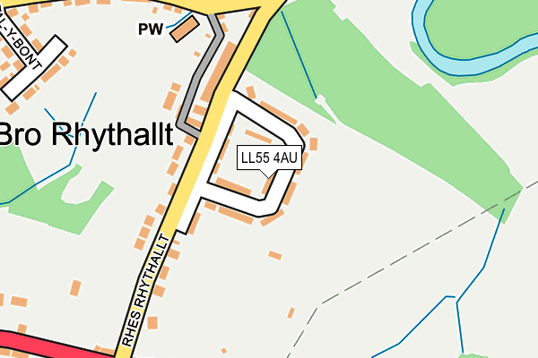 LL55 4AU map - OS OpenMap – Local (Ordnance Survey)