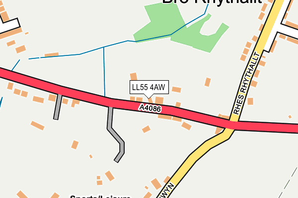 LL55 4AW map - OS OpenMap – Local (Ordnance Survey)
