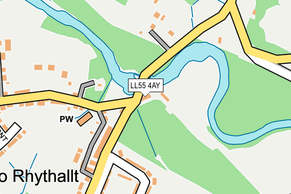 LL55 4AY map - OS OpenMap – Local (Ordnance Survey)
