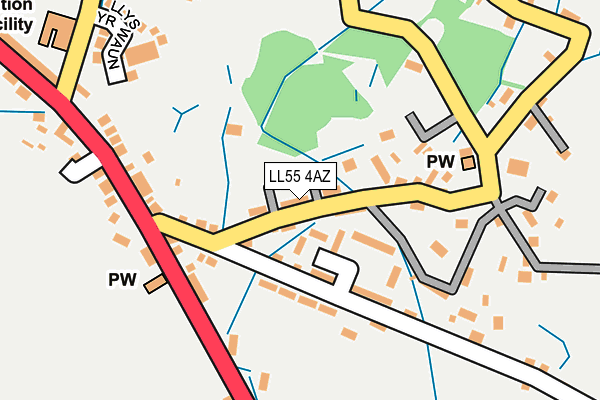 LL55 4AZ map - OS OpenMap – Local (Ordnance Survey)