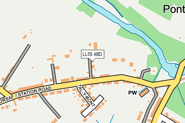 LL55 4BD map - OS OpenMap – Local (Ordnance Survey)