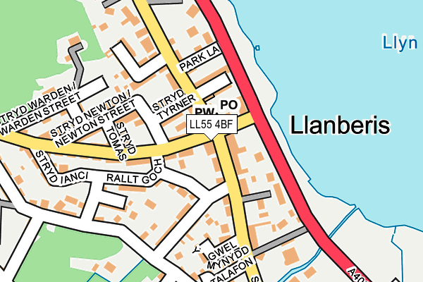 LL55 4BF map - OS OpenMap – Local (Ordnance Survey)