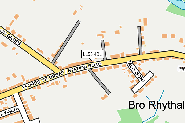 LL55 4BL map - OS OpenMap – Local (Ordnance Survey)