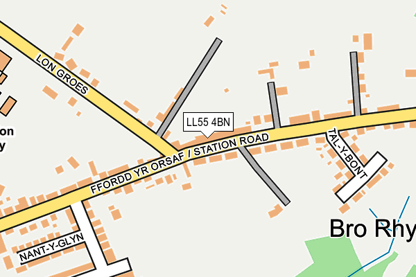 LL55 4BN map - OS OpenMap – Local (Ordnance Survey)