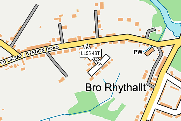 LL55 4BT map - OS OpenMap – Local (Ordnance Survey)