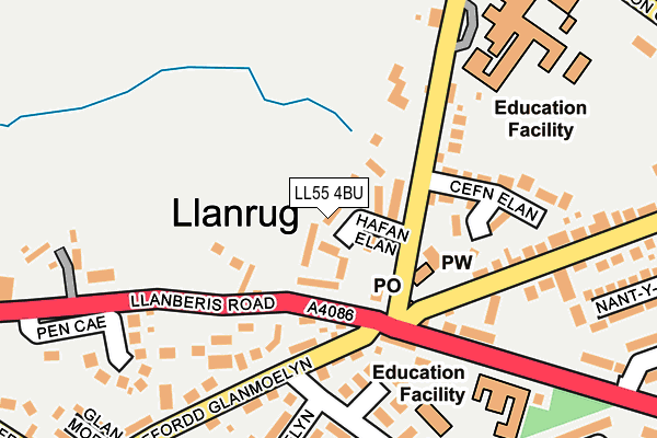 LL55 4BU map - OS OpenMap – Local (Ordnance Survey)