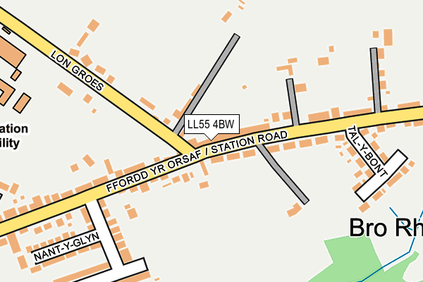 LL55 4BW map - OS OpenMap – Local (Ordnance Survey)