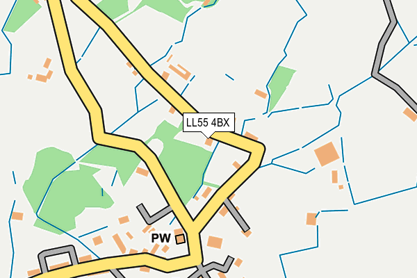 LL55 4BX map - OS OpenMap – Local (Ordnance Survey)
