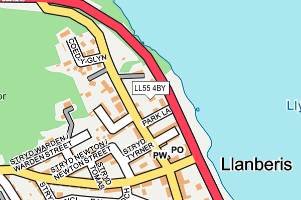 LL55 4BY map - OS OpenMap – Local (Ordnance Survey)