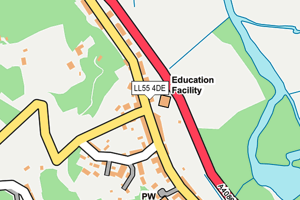 LL55 4DE map - OS OpenMap – Local (Ordnance Survey)