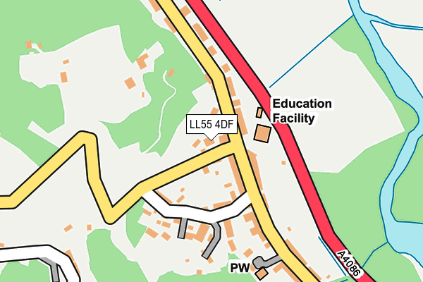 LL55 4DF map - OS OpenMap – Local (Ordnance Survey)