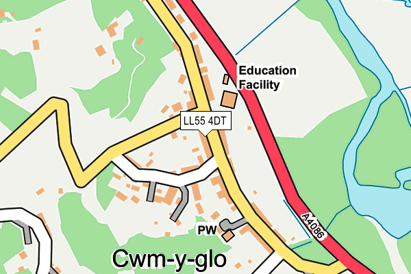 LL55 4DT map - OS OpenMap – Local (Ordnance Survey)
