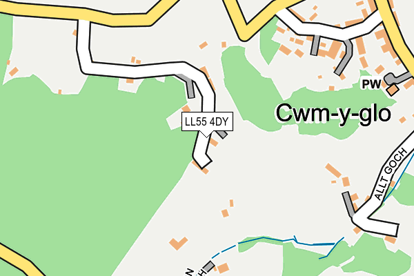LL55 4DY map - OS OpenMap – Local (Ordnance Survey)