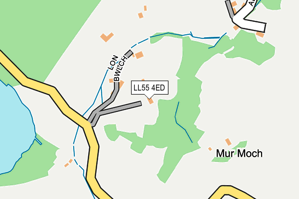 LL55 4ED map - OS OpenMap – Local (Ordnance Survey)