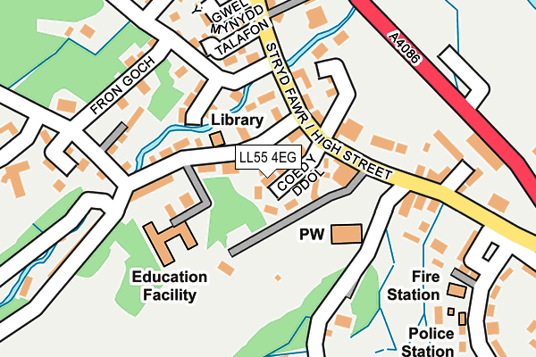 LL55 4EG map - OS OpenMap – Local (Ordnance Survey)