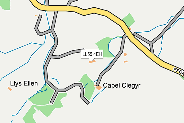 LL55 4EH map - OS OpenMap – Local (Ordnance Survey)