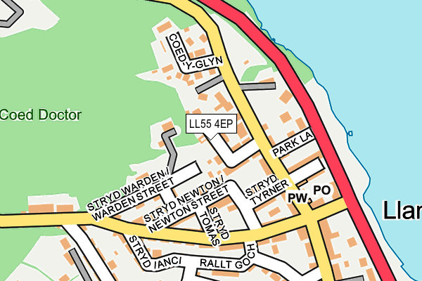 LL55 4EP map - OS OpenMap – Local (Ordnance Survey)