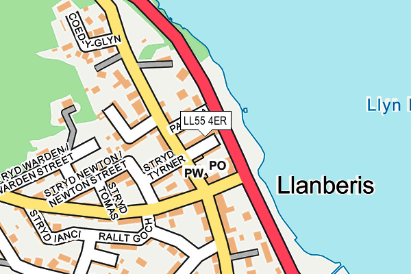 LL55 4ER map - OS OpenMap – Local (Ordnance Survey)