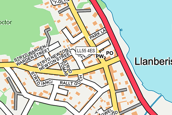 LL55 4ES map - OS OpenMap – Local (Ordnance Survey)