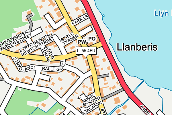 Map of LLANBERIS ASIAN CURRY LIMITED at local scale
