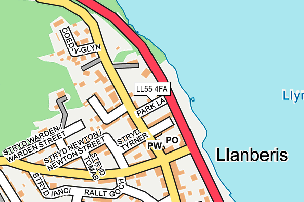 LL55 4FA map - OS OpenMap – Local (Ordnance Survey)