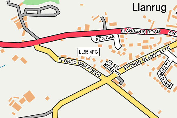 LL55 4FG map - OS OpenMap – Local (Ordnance Survey)