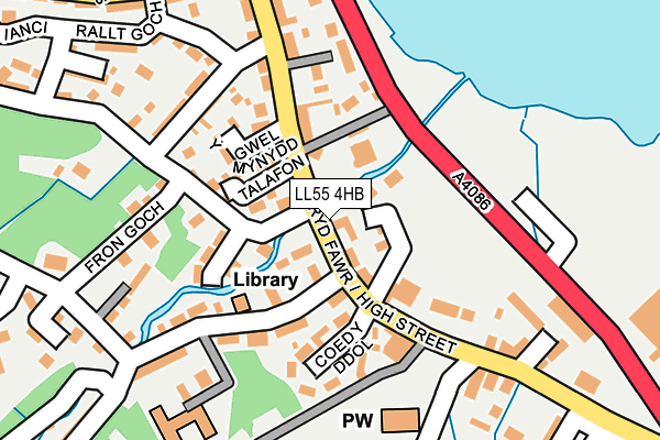 LL55 4HB map - OS OpenMap – Local (Ordnance Survey)