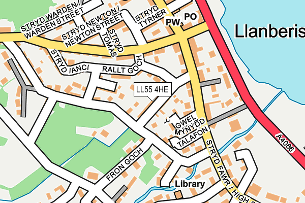 LL55 4HE map - OS OpenMap – Local (Ordnance Survey)
