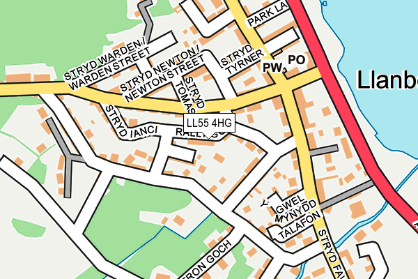 LL55 4HG map - OS OpenMap – Local (Ordnance Survey)