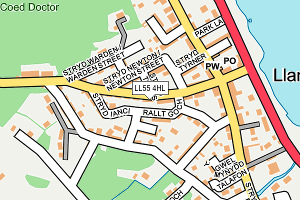 LL55 4HL map - OS OpenMap – Local (Ordnance Survey)