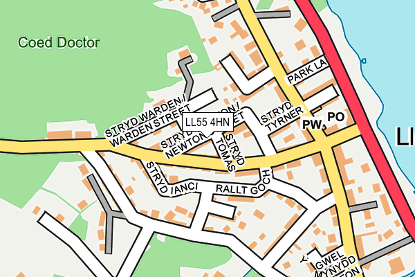 LL55 4HN map - OS OpenMap – Local (Ordnance Survey)