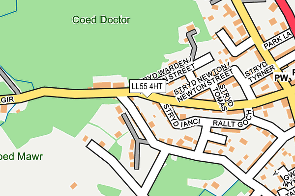 LL55 4HT map - OS OpenMap – Local (Ordnance Survey)