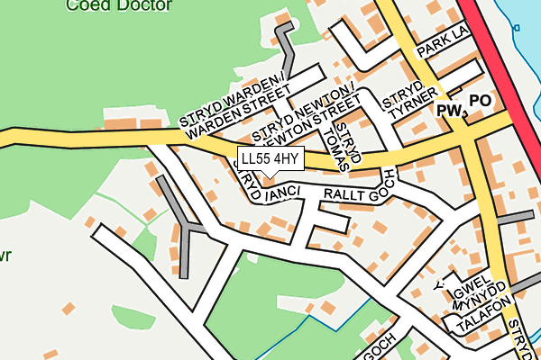 LL55 4HY map - OS OpenMap – Local (Ordnance Survey)