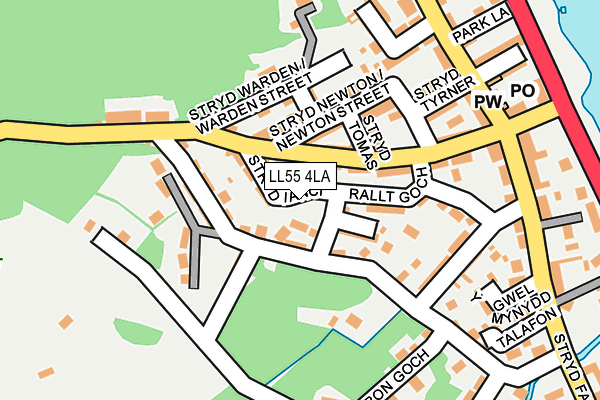 LL55 4LA map - OS OpenMap – Local (Ordnance Survey)