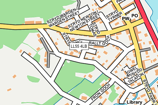 LL55 4LB map - OS OpenMap – Local (Ordnance Survey)