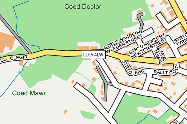 LL55 4LW map - OS OpenMap – Local (Ordnance Survey)