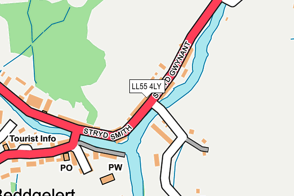 LL55 4LY map - OS OpenMap – Local (Ordnance Survey)