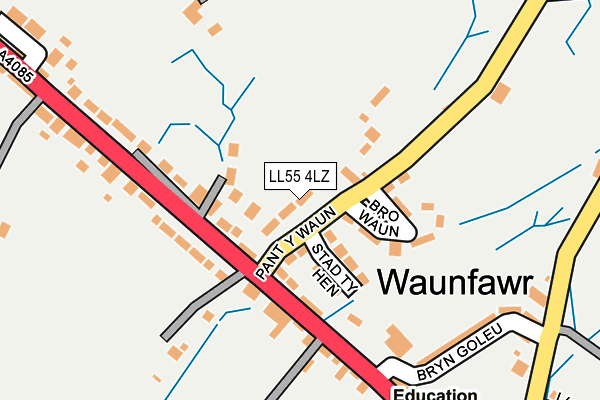 LL55 4LZ map - OS OpenMap – Local (Ordnance Survey)
