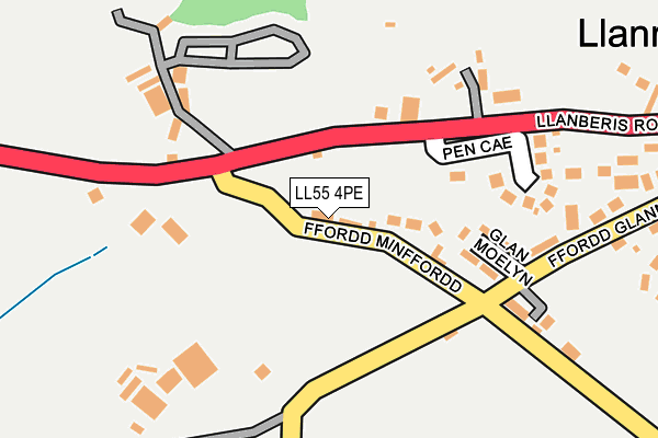 LL55 4PE map - OS OpenMap – Local (Ordnance Survey)