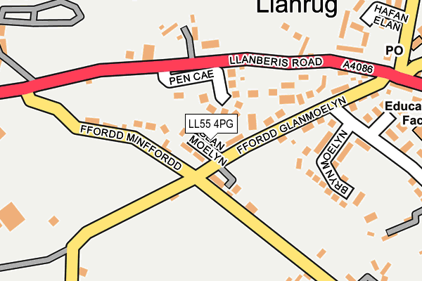LL55 4PG map - OS OpenMap – Local (Ordnance Survey)