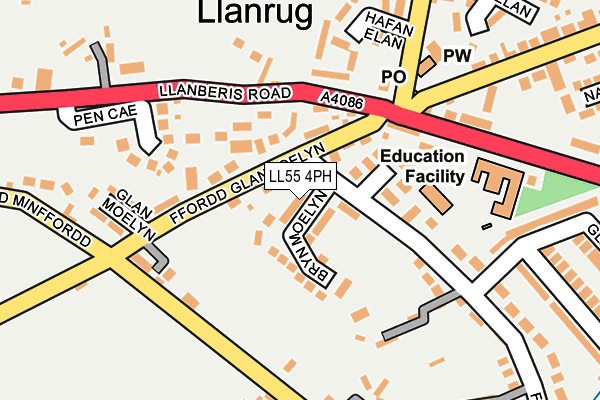 LL55 4PH map - OS OpenMap – Local (Ordnance Survey)
