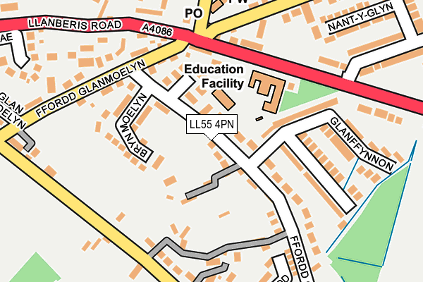 LL55 4PN map - OS OpenMap – Local (Ordnance Survey)