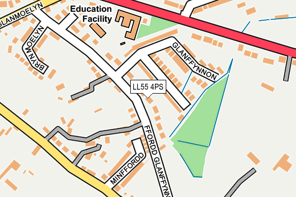LL55 4PS map - OS OpenMap – Local (Ordnance Survey)
