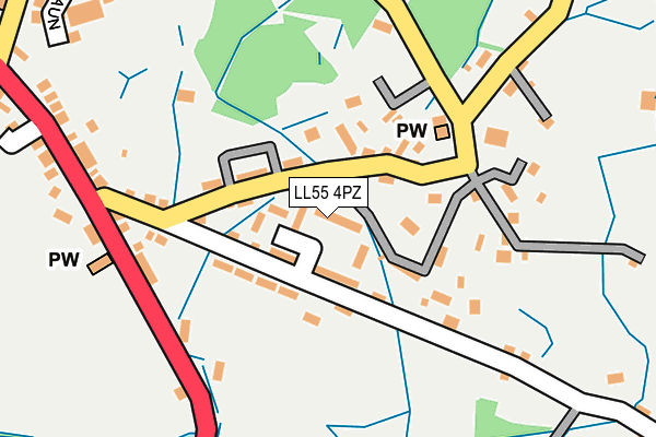 LL55 4PZ map - OS OpenMap – Local (Ordnance Survey)