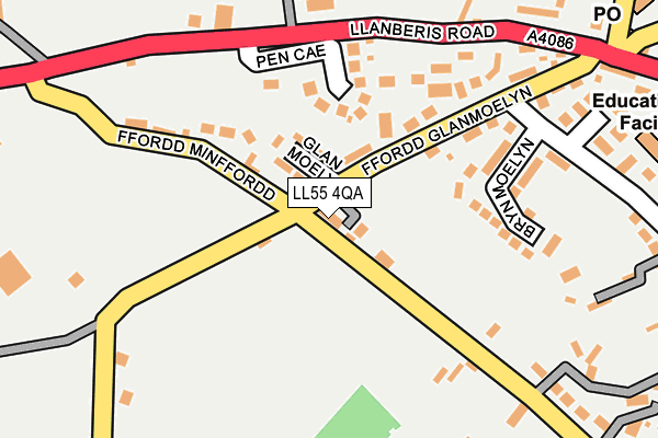 LL55 4QA map - OS OpenMap – Local (Ordnance Survey)