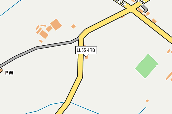 LL55 4RB map - OS OpenMap – Local (Ordnance Survey)